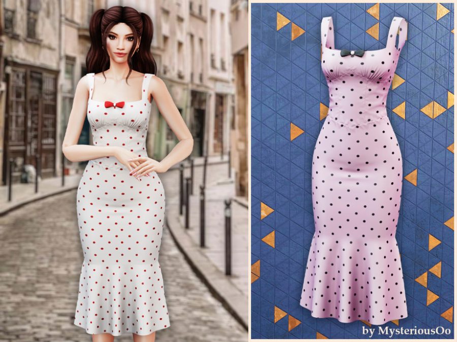 Polka Elegance Mermaid Dress