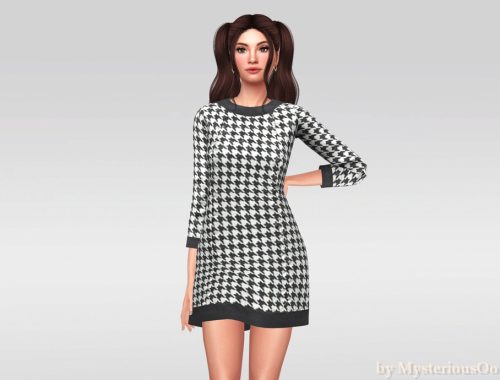 Geometric Knit Shift Dress