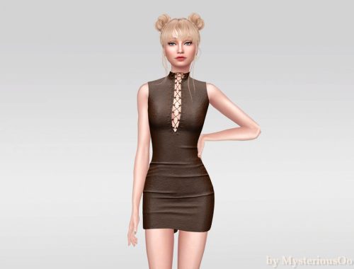 Laced Leather Bodycon Dress