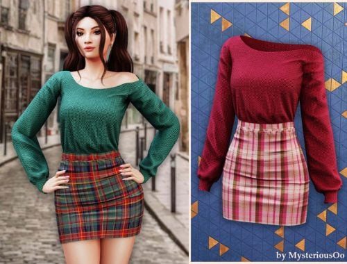 Cozy Plaid Sweater Set