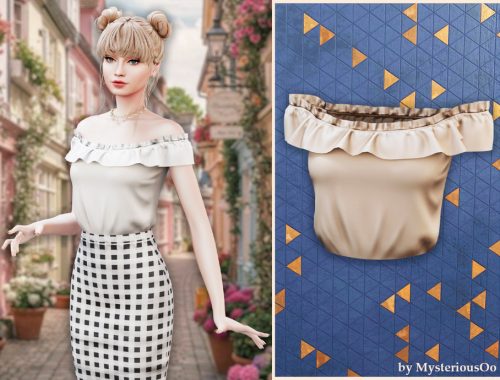 Ruffled Bardot Blouse