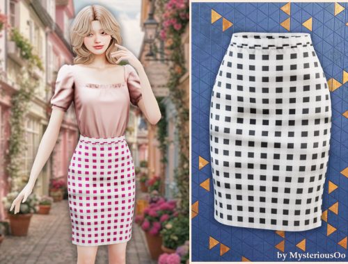 Classic Gingham Pencil Skirt