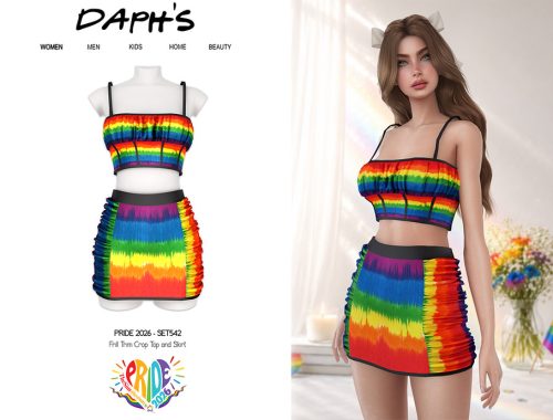 Pride - Frill Trim Crop Top And Skirt