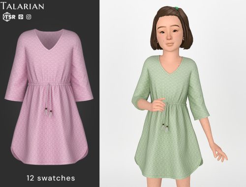 Maya V Neck Drawstring Dress