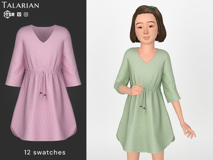 Maya V Neck Drawstring Dress