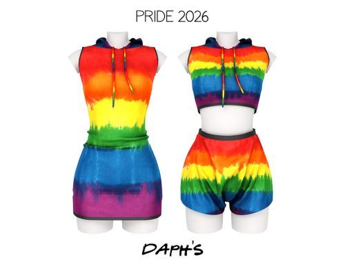 Pride - Rainbow Drawstring Hooded Dress With Hooded Top And Mini Shorts