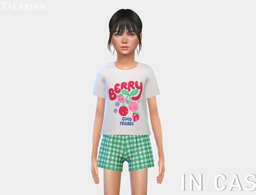 Adaline T-shirt And Gingham Shorts Outfit Berry Friends Child