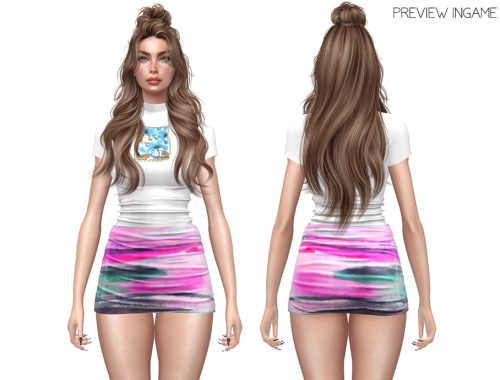 Turtleneck T-shirt And Mini Skirt