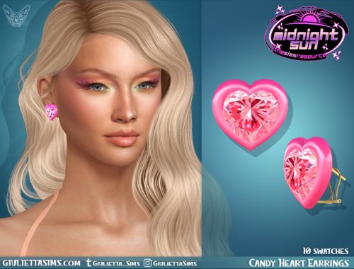 Midnight Sun - Candy Heart Earrings And Rings