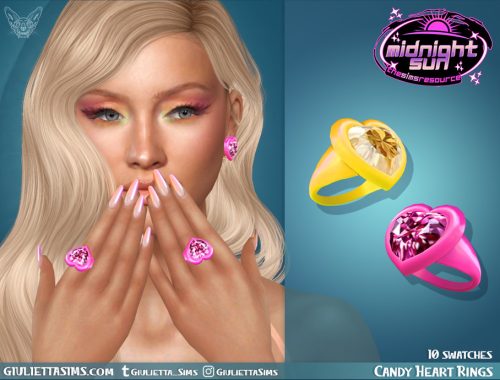 Midnight Sun - Candy Heart Earrings And Rings
