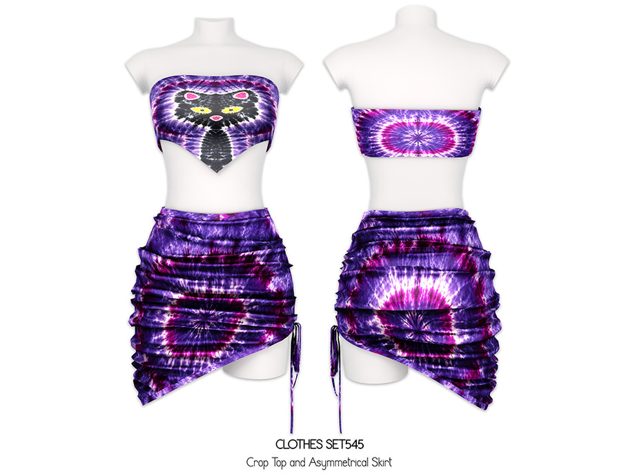 Crop Top And Asymmetrical Skirt - Image 2