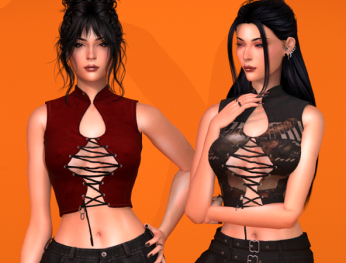 Clintdeep Ts4 Cc - Ophelia Sleeveless Crop Top