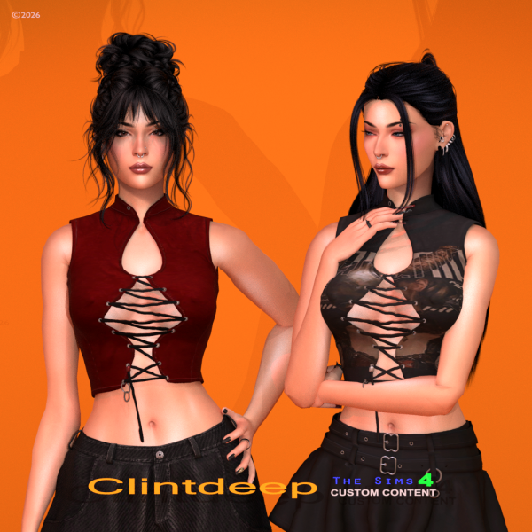Clintdeep Ts4 Cc - Ophelia Sleeveless Crop Top