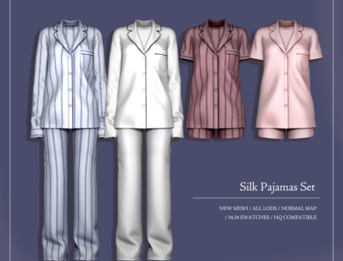 [rimings] Silk Pajamas Set