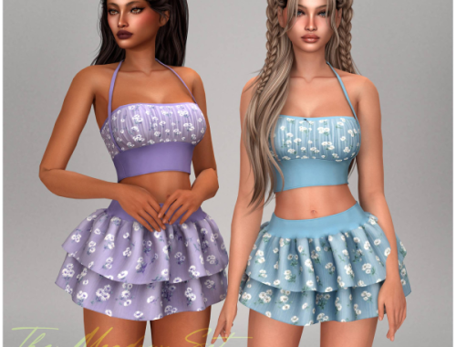 Curseforge - Crop Top And Tiered Ruffle Skirt (meadow Set)