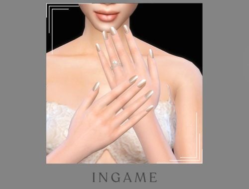 Soft Bridal Nails With Pearls