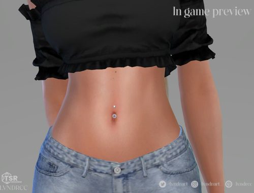 Round Cut Diamond Bright Gemstone Belly Piercing