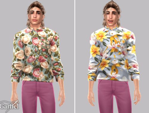Adult - Floral Button Shirt With Bold Rose Print