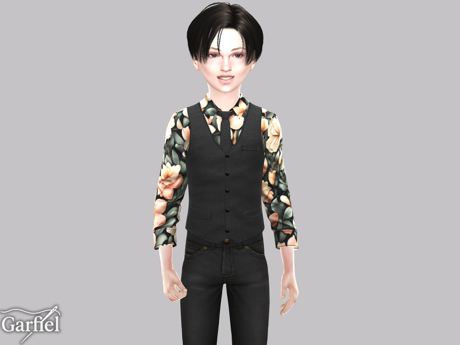 Child - Floral Shirt With Tailored Vest And Slim Tie - Image 2