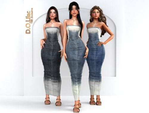 Strapless Denim Dress