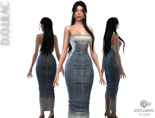 Strapless Denim Dress