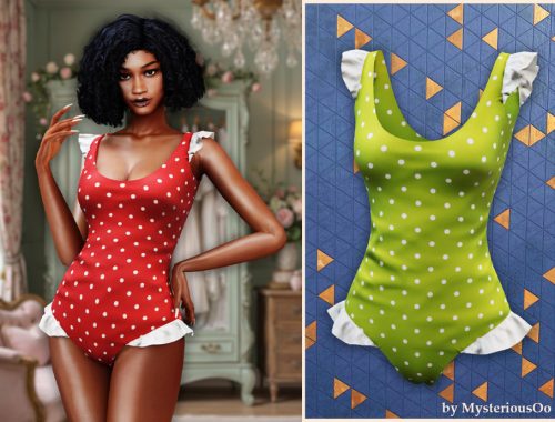 Ruffle Polka Dot Swimsuit