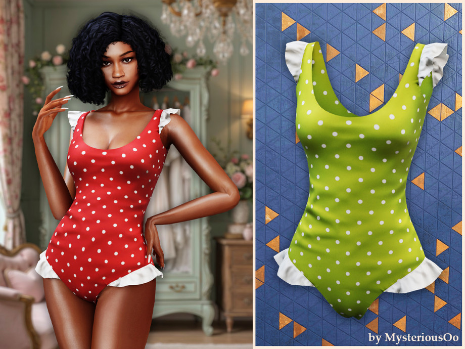 Ruffle Polka Dot Swimsuit