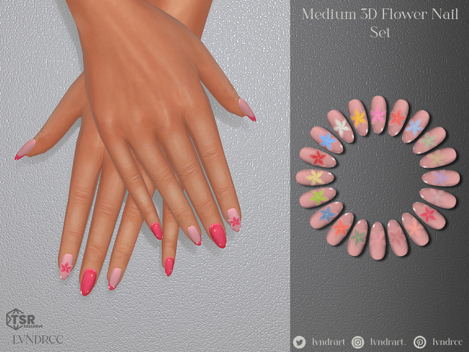 Medium 3d Flower Nails Set - Image 3