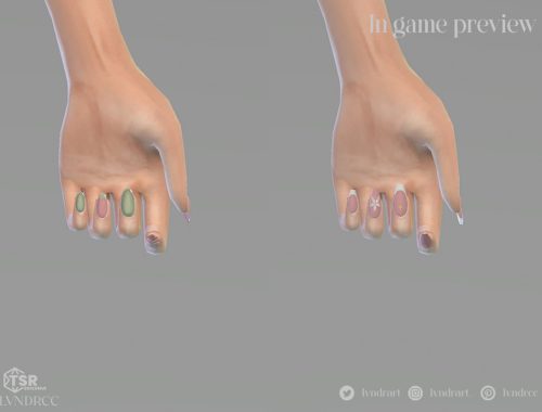 Medium 3d Flower Nails Set