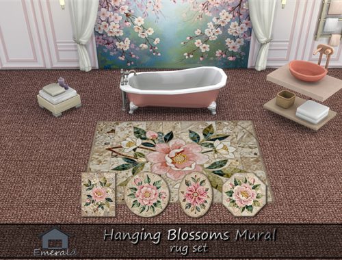 Hanging Blossoms Mural Rug Set