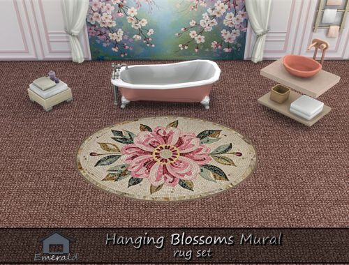 Hanging Blossoms Mural Rug Set