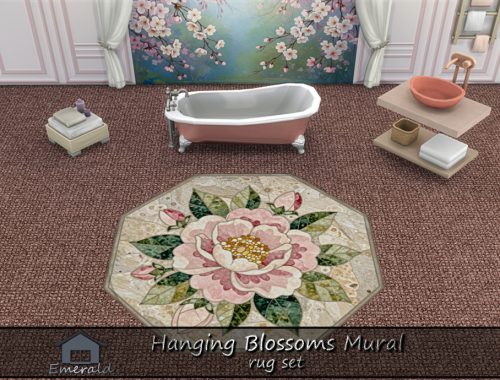 Hanging Blossoms Mural Rug Set