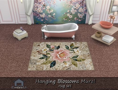 Hanging Blossoms Mural Rug Set