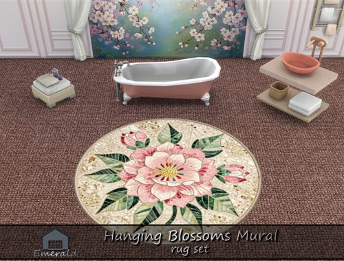 Hanging Blossoms Mural Rug Set