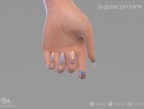 Coastal Escape - Soft Gold Decal Glam Almond Nails