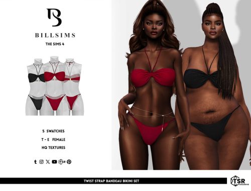 Twist Strap Bandeau Bikini Set