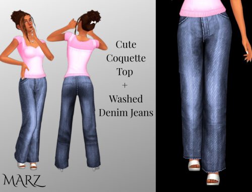 Washed Denim Jeans