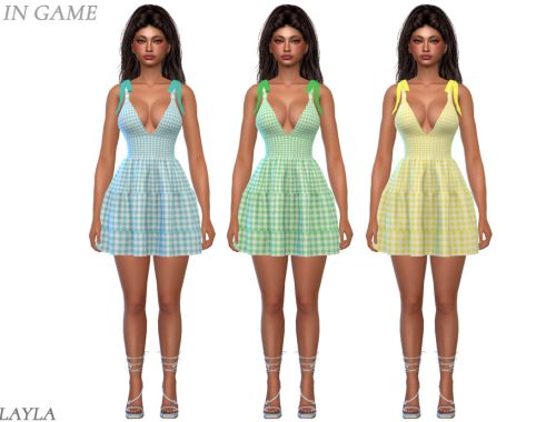 Layla - Coastal Escape - Deep-v Tie-shoulder Dress