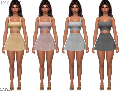 Layla - Coastal Escape - Linen Crop Top And Mini Skirt