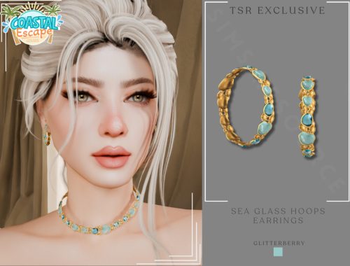 Coastal Escape - Sea Glass Hoops Earrings