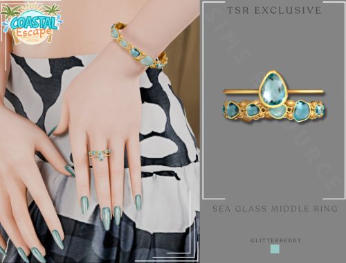 Coastal Escape - Sea Glass Middle Ring