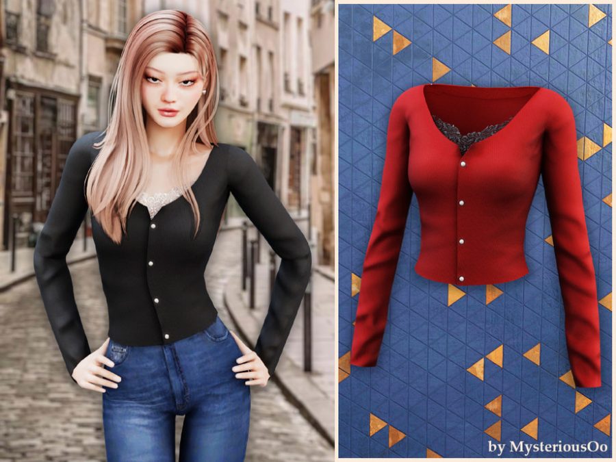 Lace Trim Button Cardigan Top