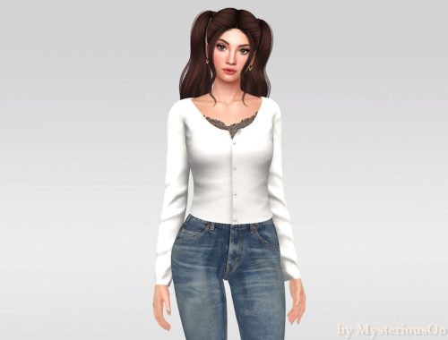 Lace Trim Button Cardigan Top
