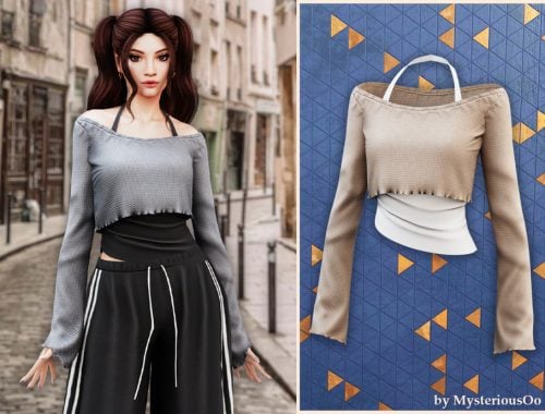 Layered Off-shoulder Crop Top
