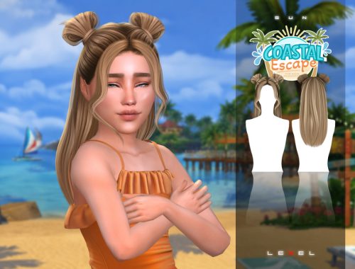 Lexel - Sun Long Female Updo With Buns And Bangs "child Hairstyle"