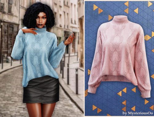 Cable Knit Mock Neck Sweater