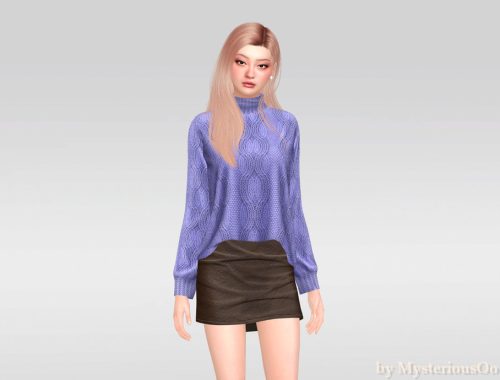 Cable Knit Mock Neck Sweater