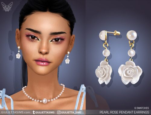Pearl Rose Pendant Earrings For Adults And Kids