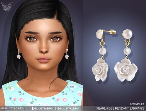 Pearl Rose Pendant Earrings For Adults And Kids