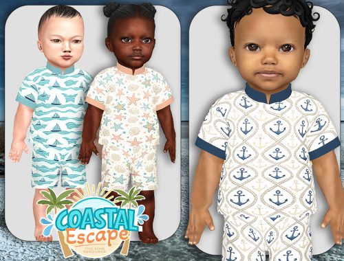 Infants Coastal Serenity Blouse And Shorts